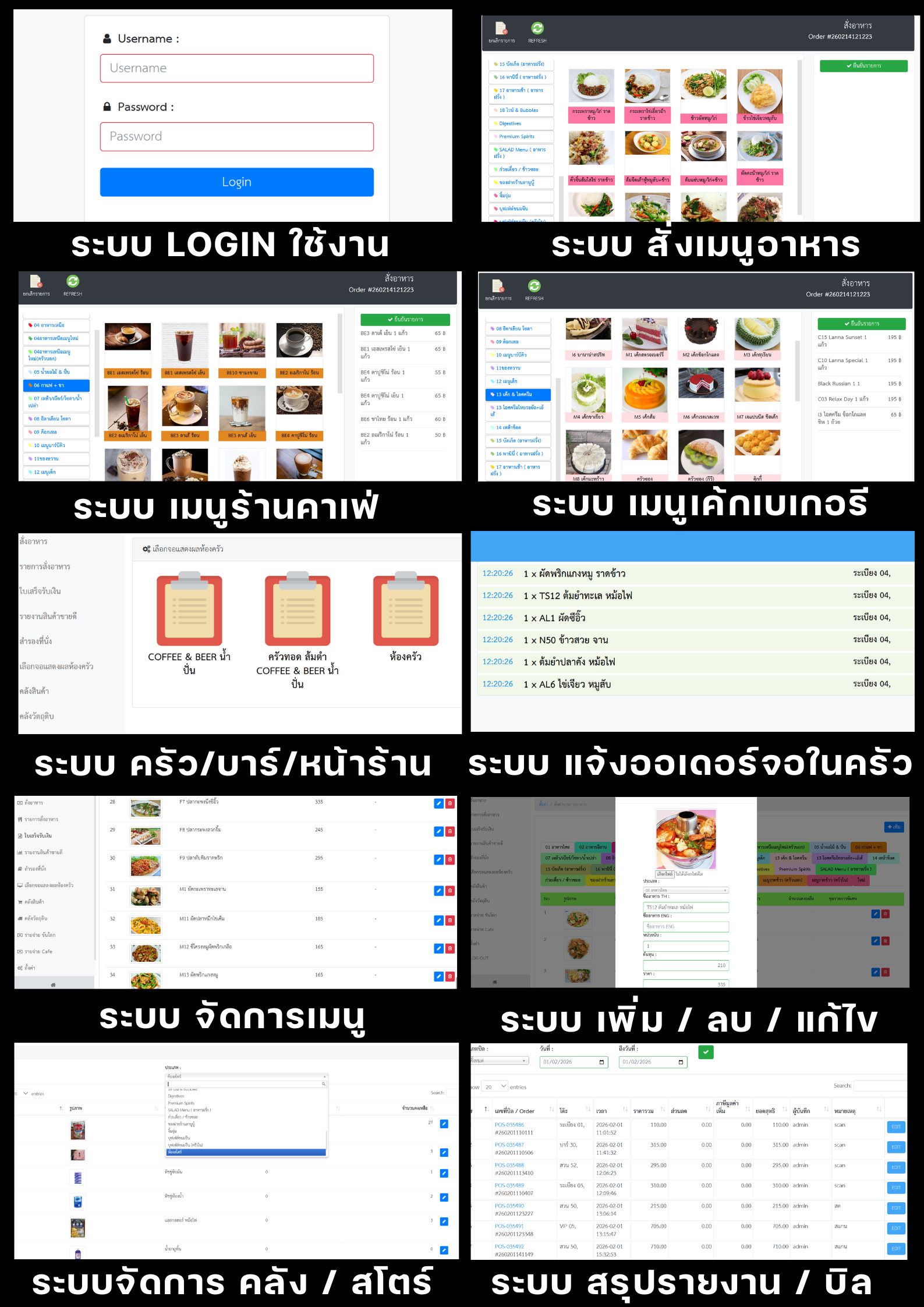 โปรแกรมร้าน คาเฟ่และร้านอาหาร